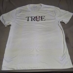 A True Religion T-shirt men's 3XL. Featuring the word True with Buddha